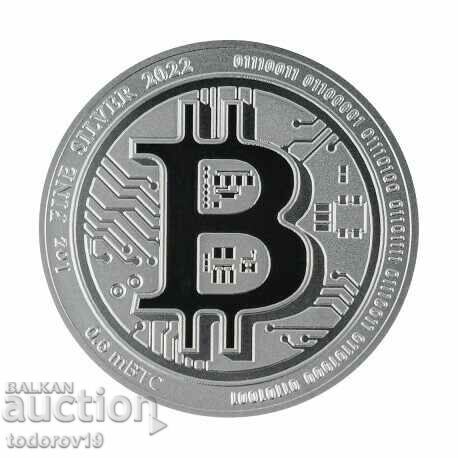 1 ουγκιά Silver Bitcoin det. Νιούε 2022