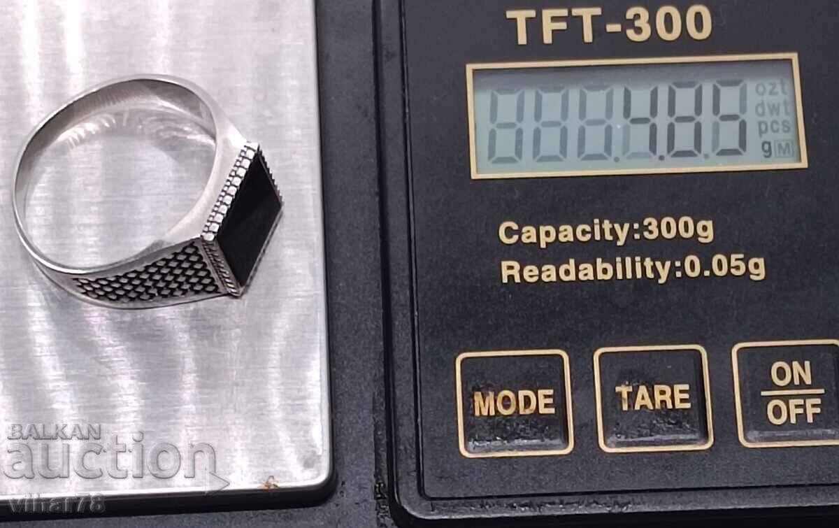 Silver Men's Ring - 6