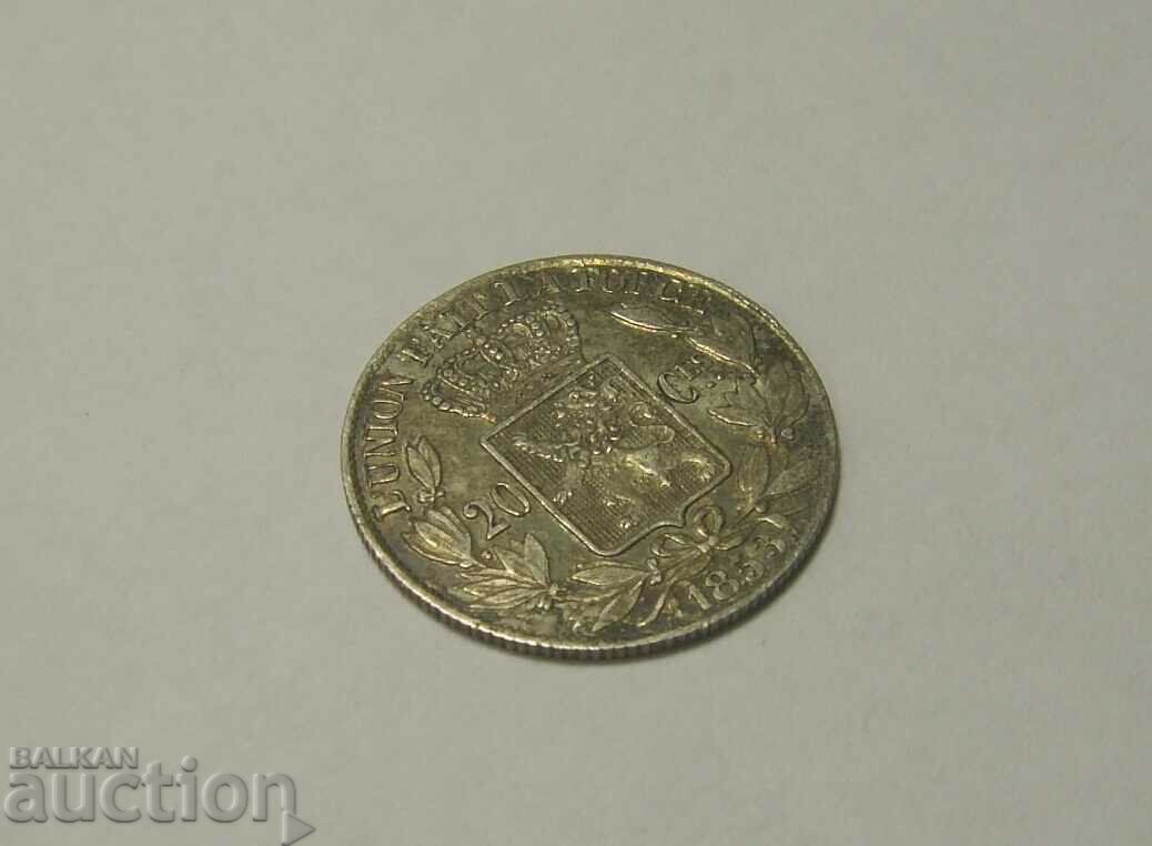 Belgium 20 centimes 1853 Silver with price 100.00 BGN | € 51.13 Belgium 20 centimes 1853 Silver with price 100.00 BGN | € 51.13