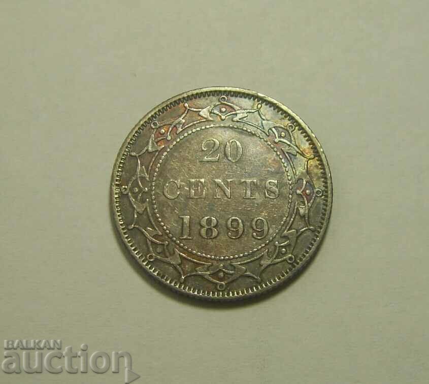 Нюфаундленд 20 цента 1899 Канада