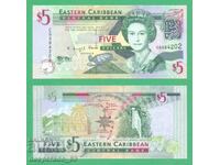 (¯`'•.¸ CARAIBE DE EST 5 USD 2008 UNC ¸.•'´¯)