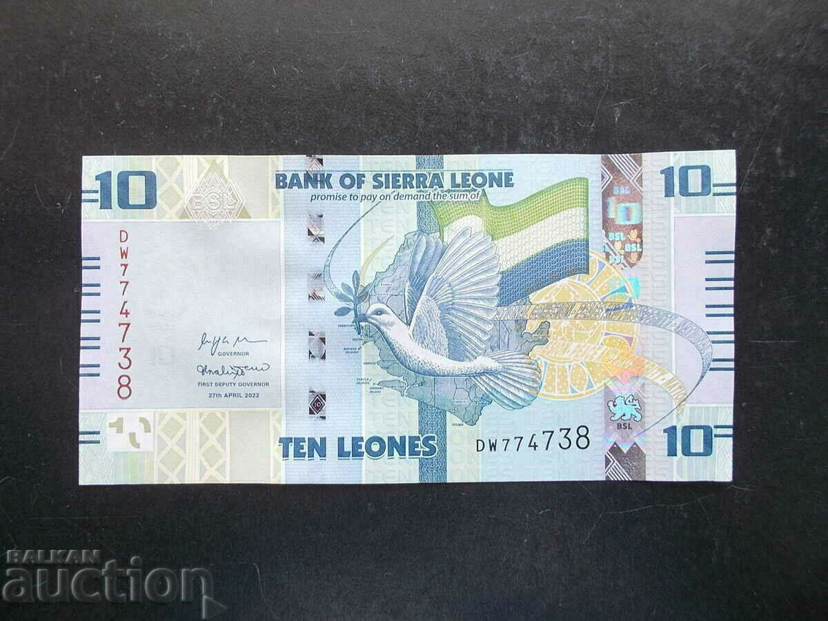 SIERRA LEONE , 10 leone , 2022 , UNC