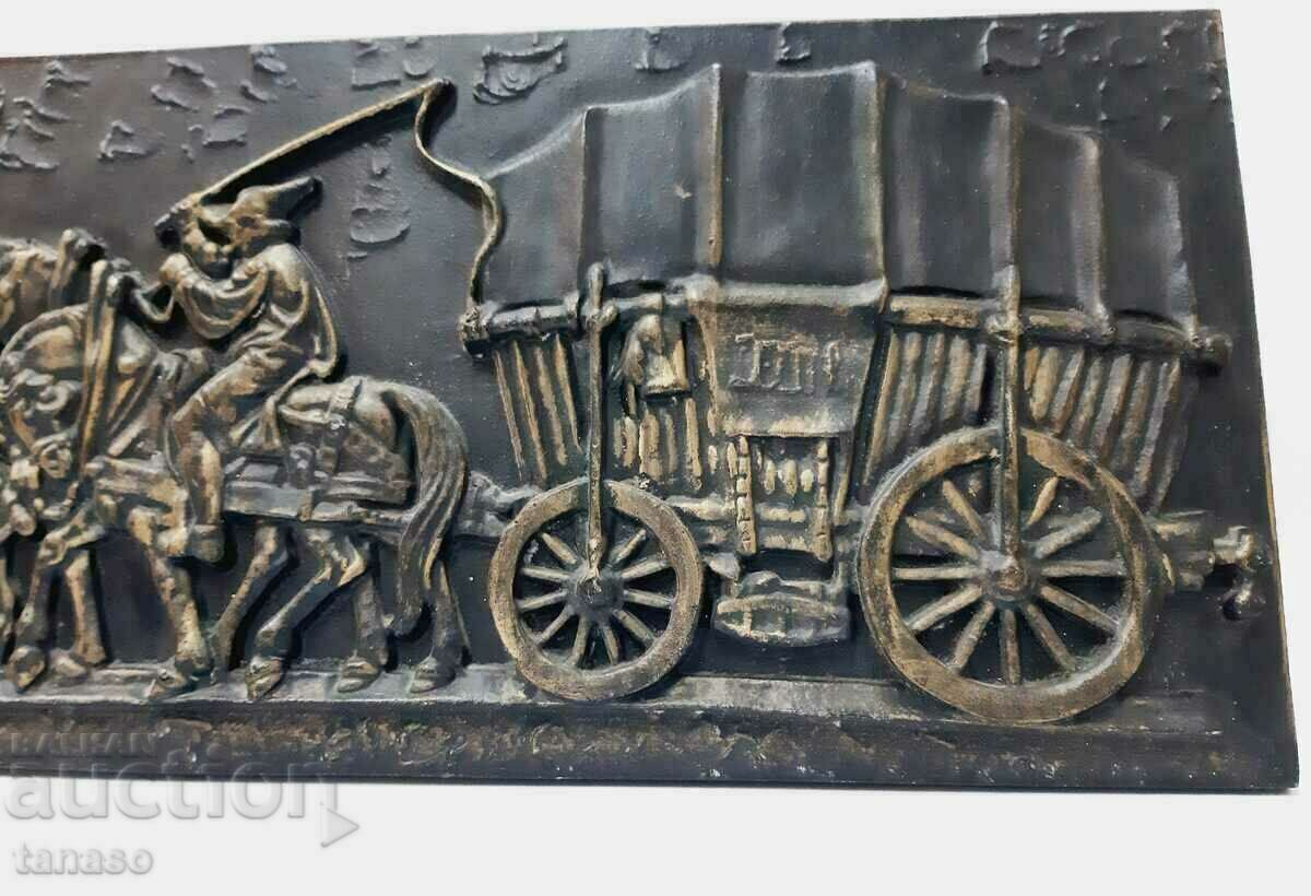 Auction  Old cast iron German relief panel(3.5)