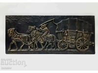 Old cast iron German relief panel(3.5)