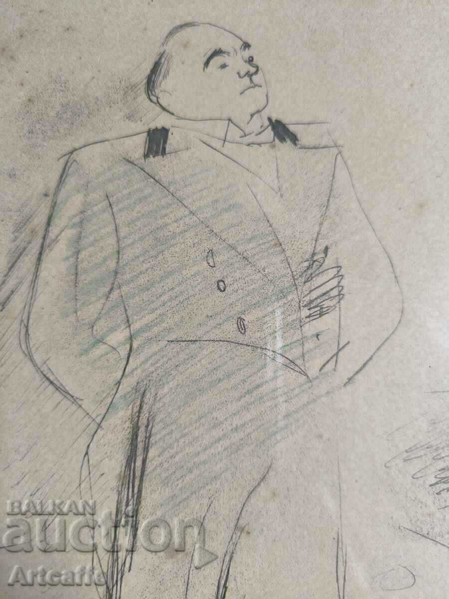 Δημοπρασία Παλαιά, γαλλική λιθογραφία, υπογεγραμμένη
