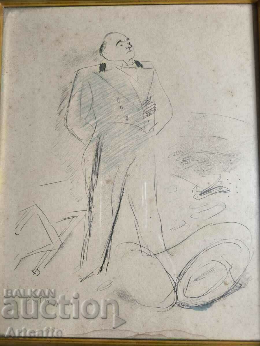 Litografia veche, franceza, semnata - 6