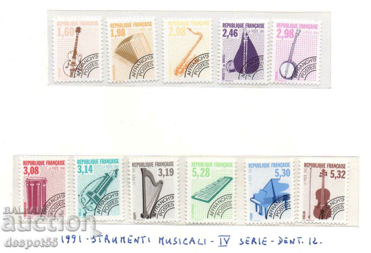 1991. Franţa. Instrumente muzicale, seria a IV-a.