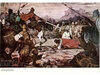 Old postcard - Art - B. Grigorov, Battle at Klokotnitsa