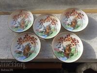 Porcelain plates Kutani Japan - 5 pcs.