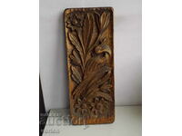 Handmade wood carving, wooden panel - 1987.