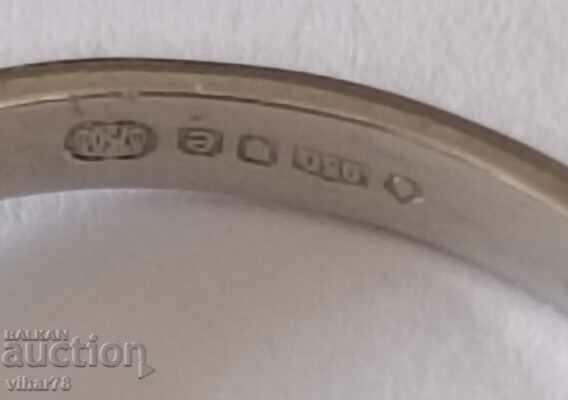 Inel de platină cu diamante cu livrare personală - 7