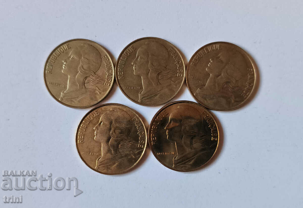 France 20 centimes 1990, 1991, 1992, 1993 and 1994 with price 3.00 BGN | € 1.53 France 20 centimes 1990, 1991, 1992, 1993 and 1994 with price 3.00 BGN | € 1.53