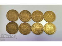Franta lot complet 20 centimes 1962 - 1969 an