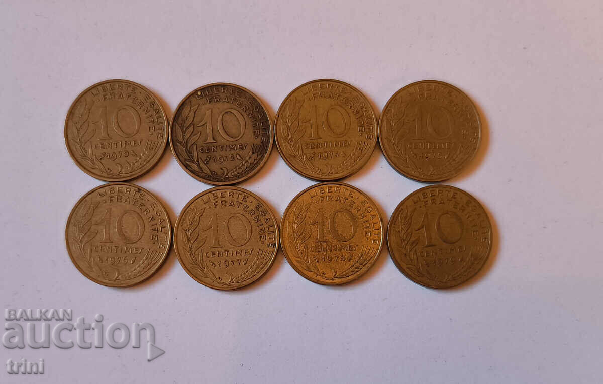 Γαλλία lot 10 centimes 1970 - 1979