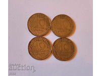 Франция  лот 10 сантима 1963 , 1967 , 1968 и 1969 година