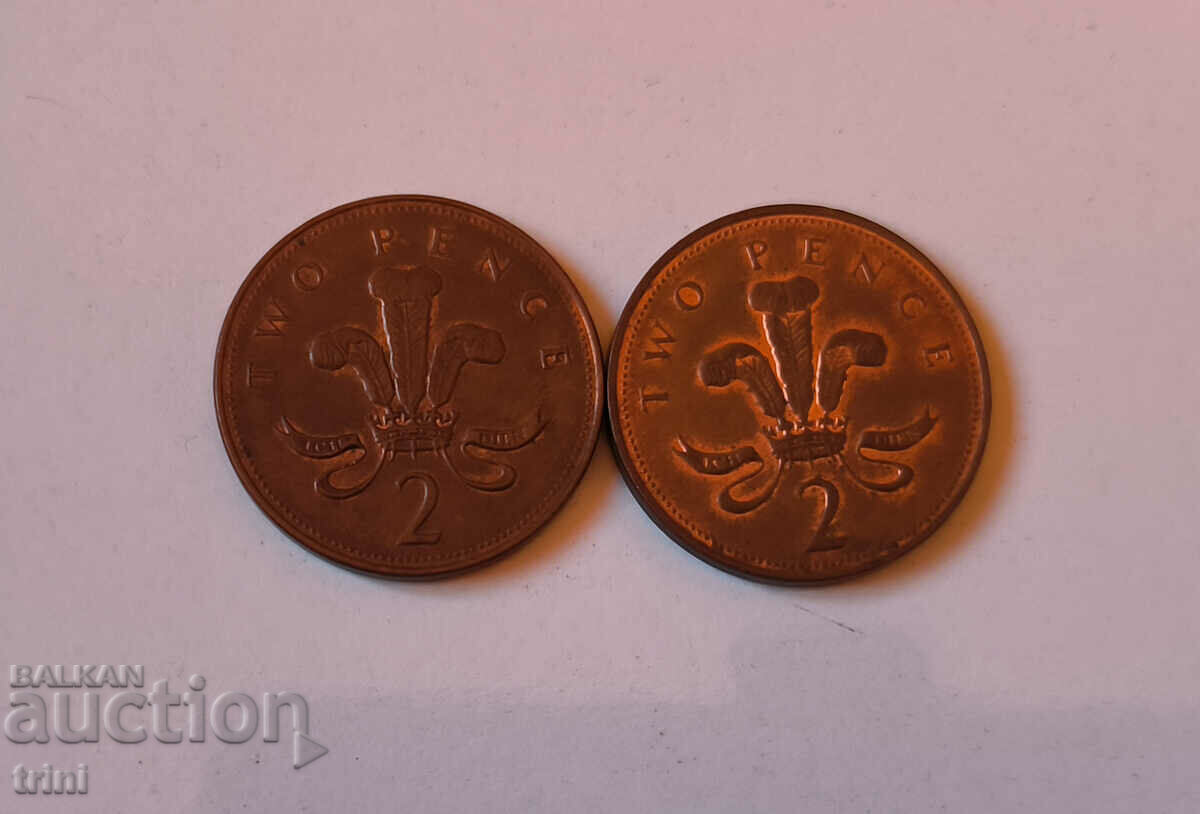 Great Britain 2 pence 2000 and 2001
