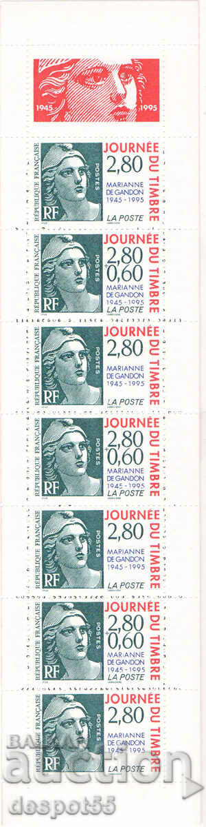 1995. Γαλλία. Ημέρα γραμματοσήμων. Δελτίο x7+1.