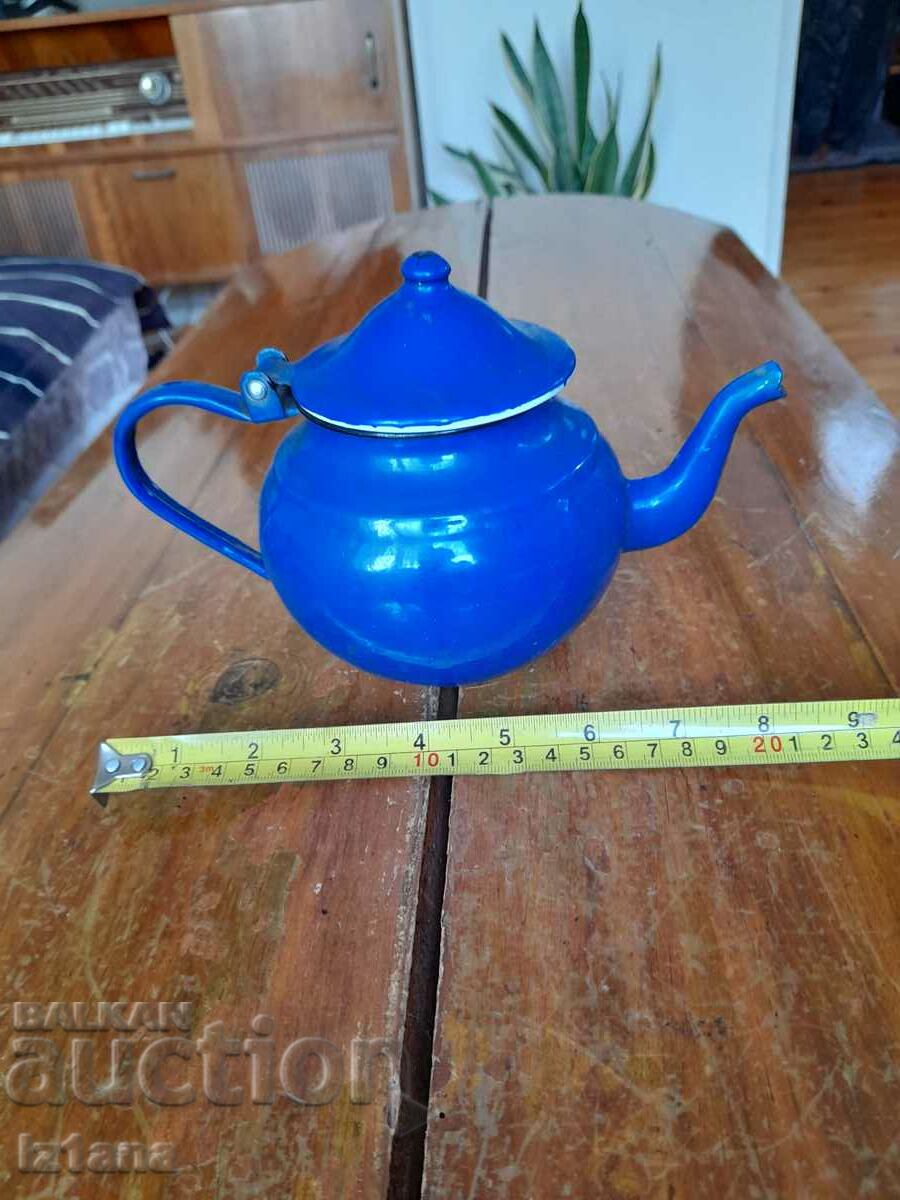 Auction  Old enamel teapot