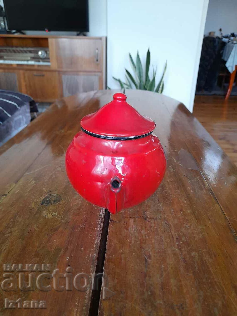 Old enamel teapot with price 20.00 BGN | € 10.23 Old enamel teapot with price 20.00 BGN | € 10.23
