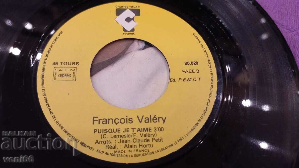 Auction Gramophone record - small format Francois Valery Auction Gramophone record - small format Francois Valery