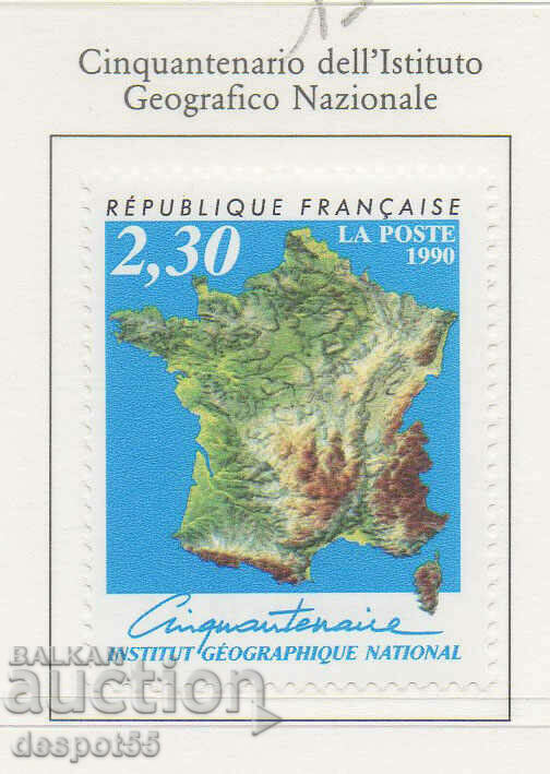 1990. Franţa. 50 de ani de la Institutul National Geografic.