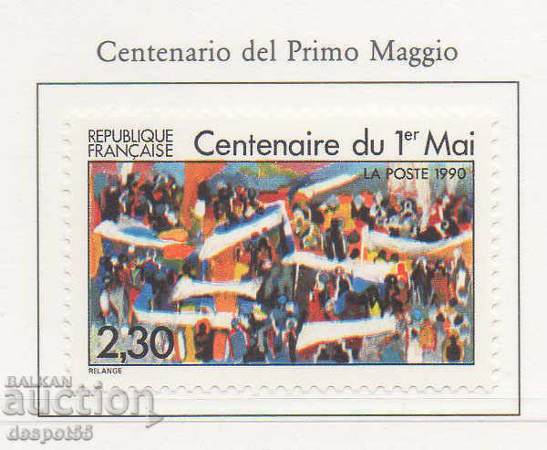 1990. France. 100 years May 1 - International Labor Day