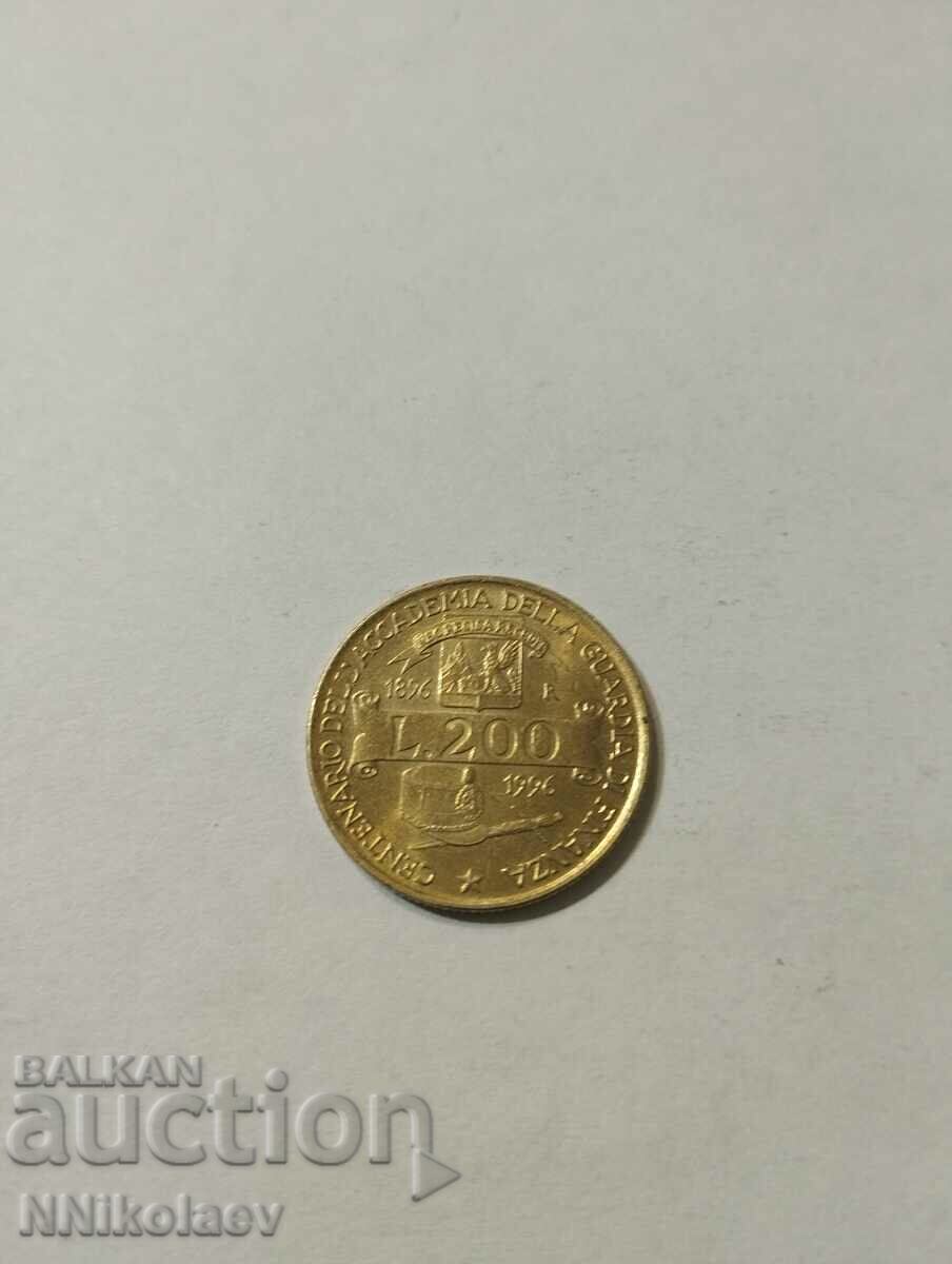 Italy 200 lira 1996 Military Finance Academy with price 2.00 BGN | € 1.02 Italy 200 lira 1996 Military Finance Academy with price 2.00 BGN | € 1.02
