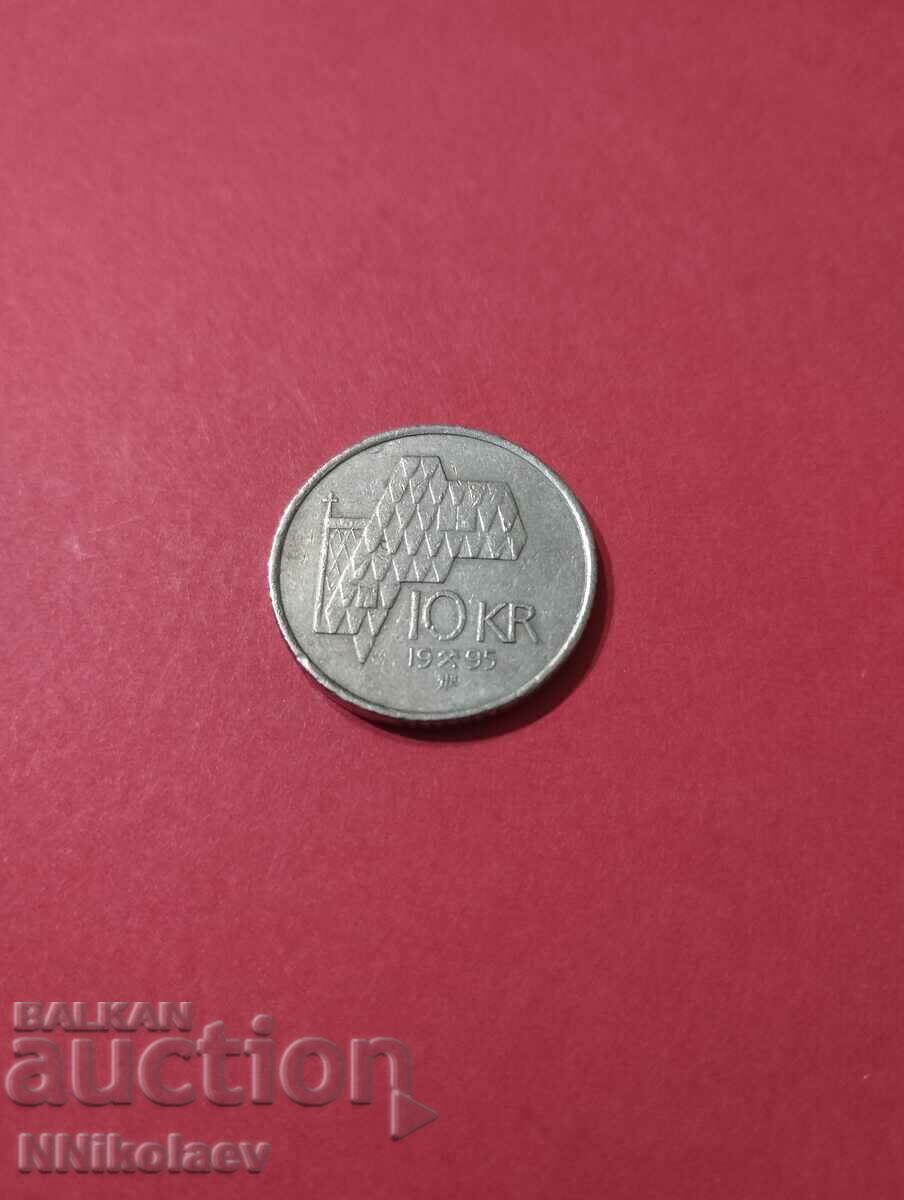 Норвегия 10 крони 1995 г.