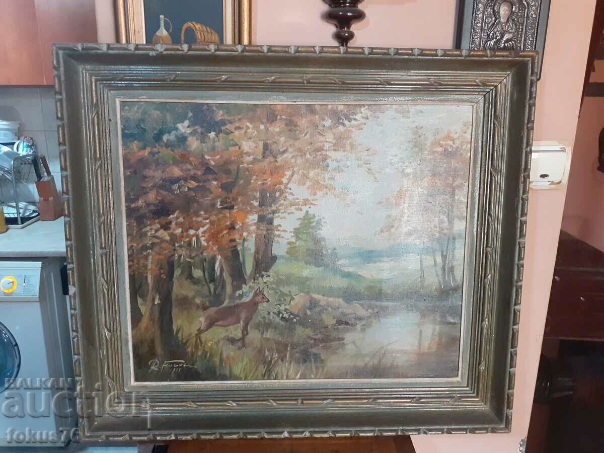 Old original painting oil on canvas, signed, wooden frame - 6 Old original painting oil on canvas, signed, wooden frame - 6