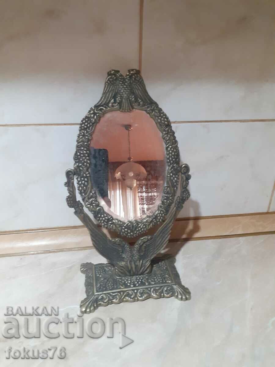 Auction Old bronze table mirror with double-headed eagle Auction Old bronze table mirror with double-headed eagle