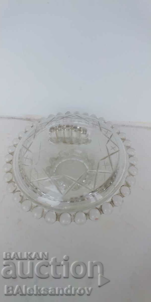 Beautiful glass sugar bowl with price 5.00 BGN | € 2.56 Beautiful glass sugar bowl with price 5.00 BGN | € 2.56