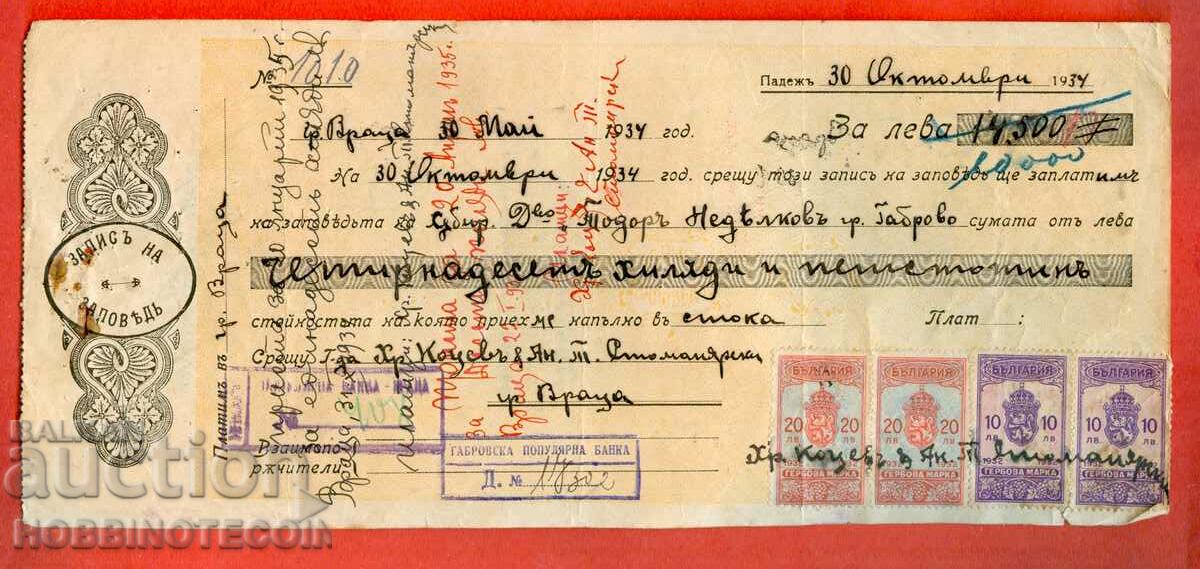 BULGARIA RECORD OF ORDER 2 x 10 Leva + 20 Leva 1932