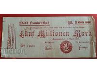 Banknote-Germany-Rheinland-Pfalz-Frankenhall-5,000,000 marks