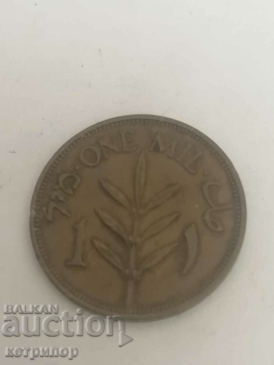 1 mils 1939 Palestine Rare Copper