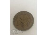 1 mils 1939 Palestina Rare Copper