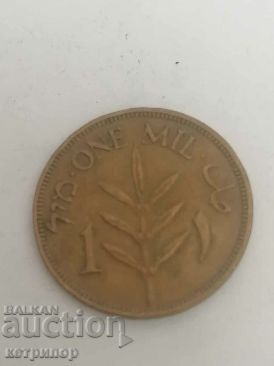 1 mils 1927 Palestina Rare Copper