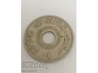 10 mils 1927 Palestina Rare Nickel