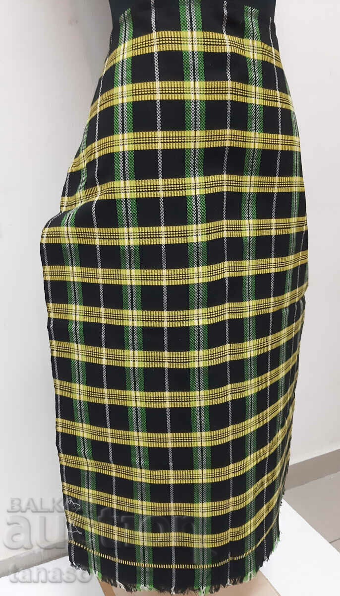 Old woven apron, plaid, black, yellow(16.3) with price 30.00 BGN | € 15.34 Old woven apron, plaid, black, yellow(16.3) with price 30.00 BGN | € 15.34