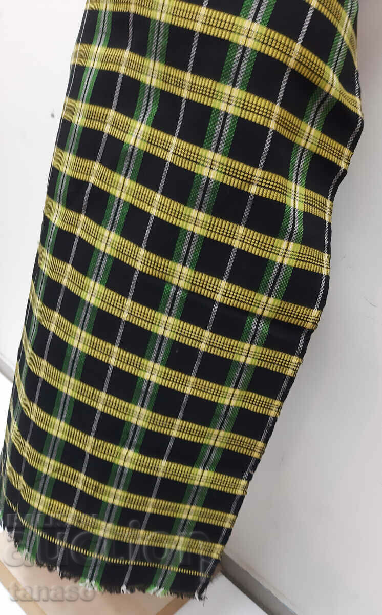 Auction Old woven apron, plaid, black, yellow(16.3) Auction Old woven apron, plaid, black, yellow(16.3)