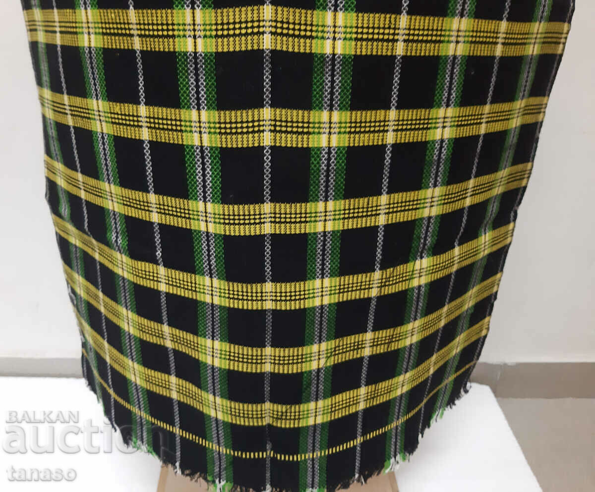 Delivery of Old woven apron, plaid, black, yellow(16.3) Delivery of Old woven apron, plaid, black, yellow(16.3)