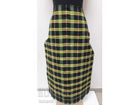 Old woven apron, plaid, black, yellow(16.3)