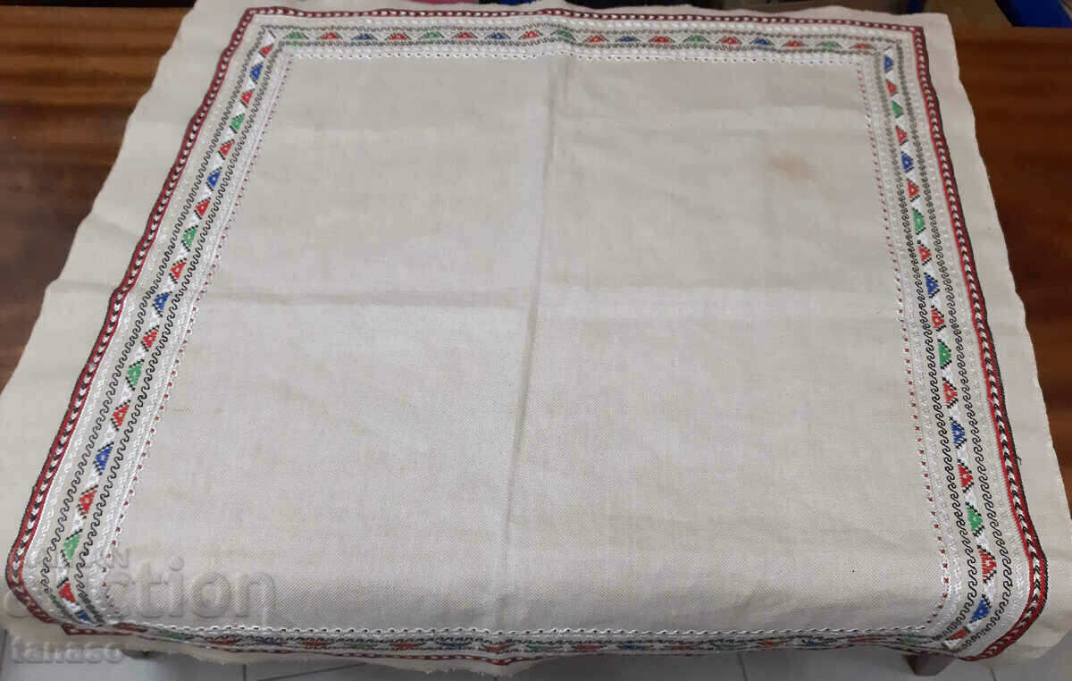 Old linen tablecloth, checked(16.4) Old linen tablecloth, checked(16.4)