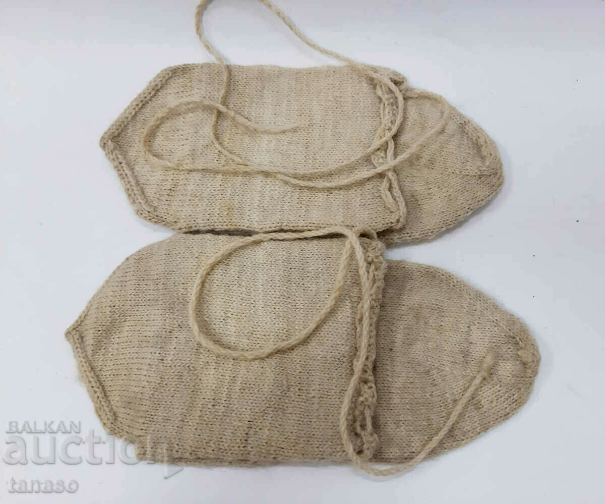 Șosete din lână tricotate manual, noi cu șireturi, etnici(16,4)