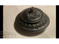 Wooden plate bowl with lid tandoor carving