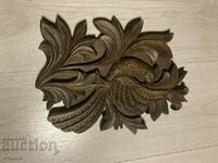 Wood carving panel bird floral motifs