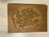 Wood carving panel bird floral motifs