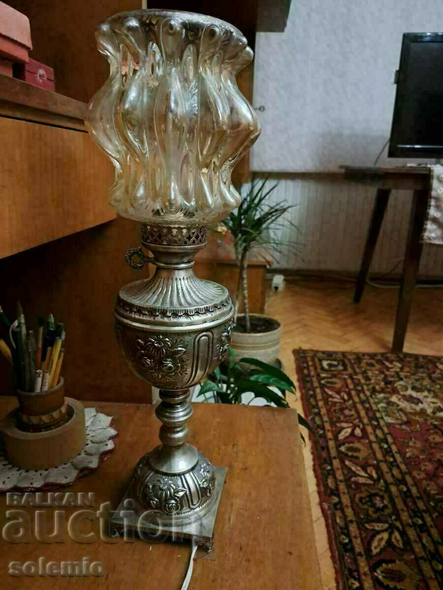 Silver, electric, table lamp