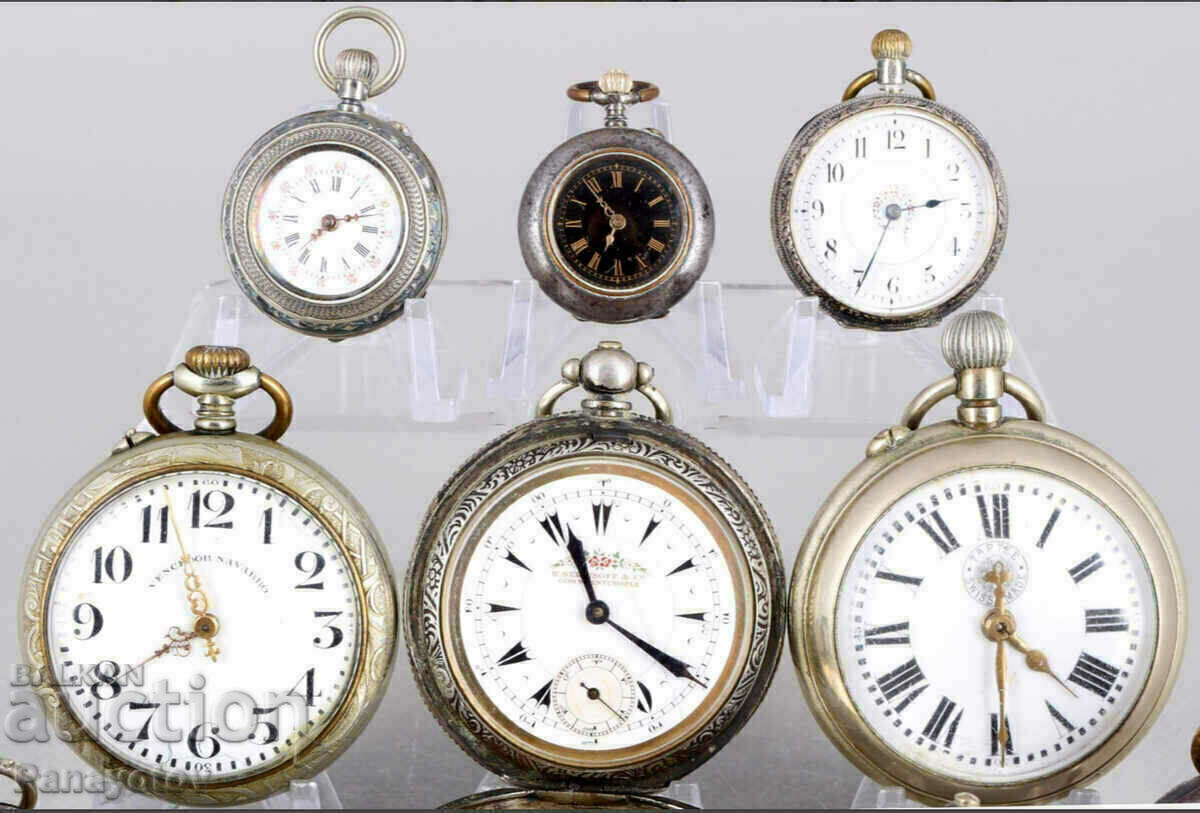 LOT SILVER POCKET WATCHES RARE PERFECT TURKISH ENGLISH with price 2680.00 BGN | € 1370.26 LOT SILVER POCKET WATCHES RARE PERFECT TURKISH ENGLISH with price 2680.00 BGN | € 1370.26