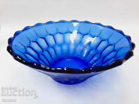 Old glass fruit bowl, colored glass(7.2)