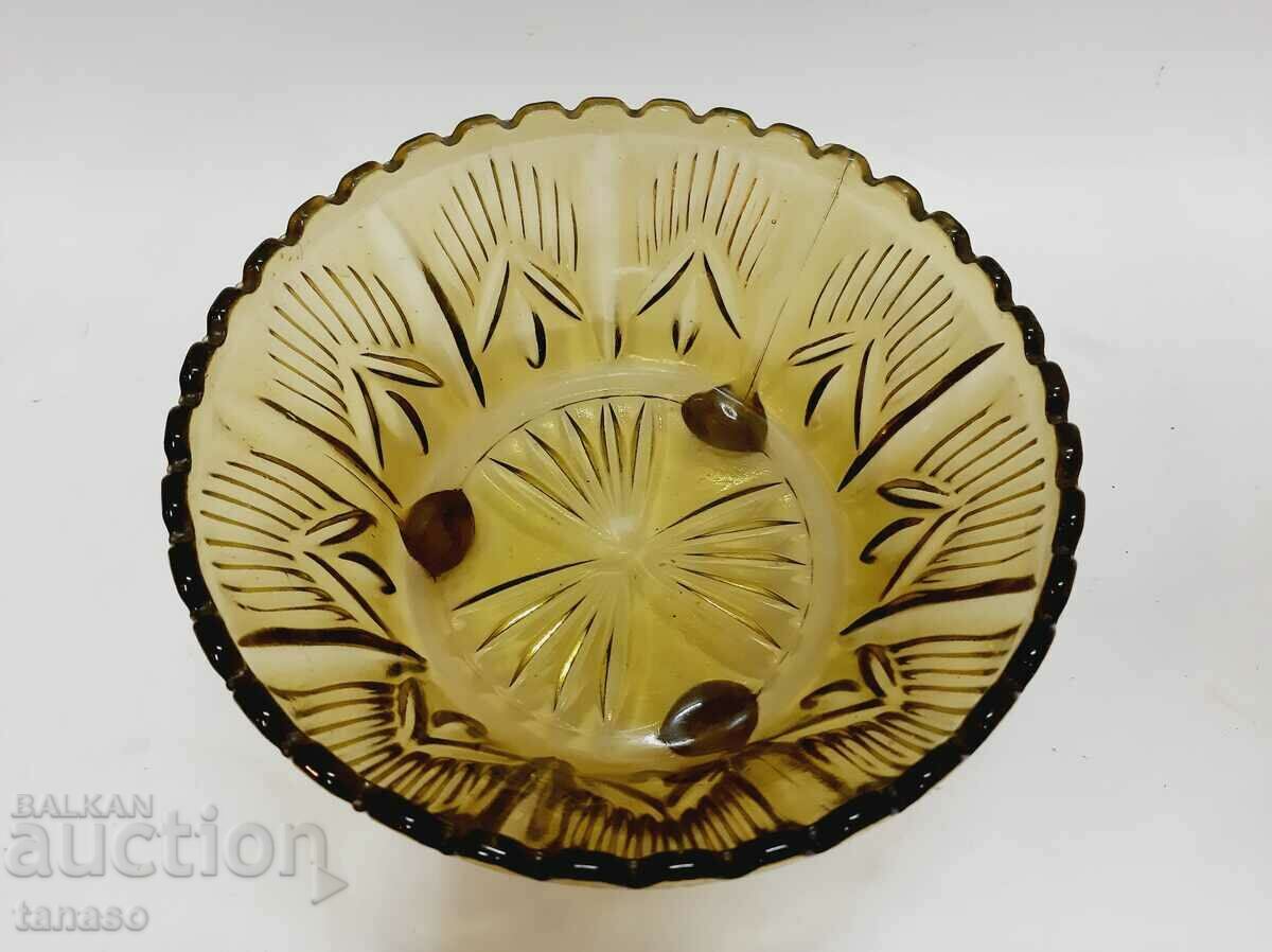 Old glass fruit bowl, colored glass(7.2) - 5 Old glass fruit bowl, colored glass(7.2) - 5